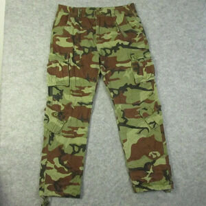 Must Way Mens Cargo Pants Camo 36 x 30 Green Military Jogger Pockets Utility 742